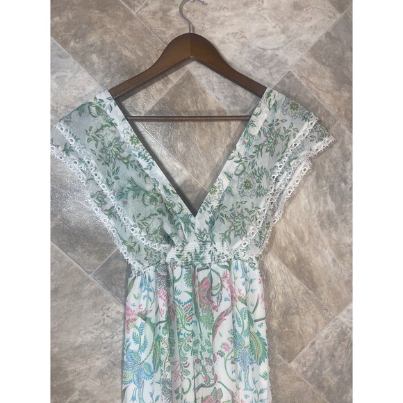 NEW House of Harlow 1960 Women’s XS White Floral Tiered Maxi Dress Sleeveless - Picture 6 of 14